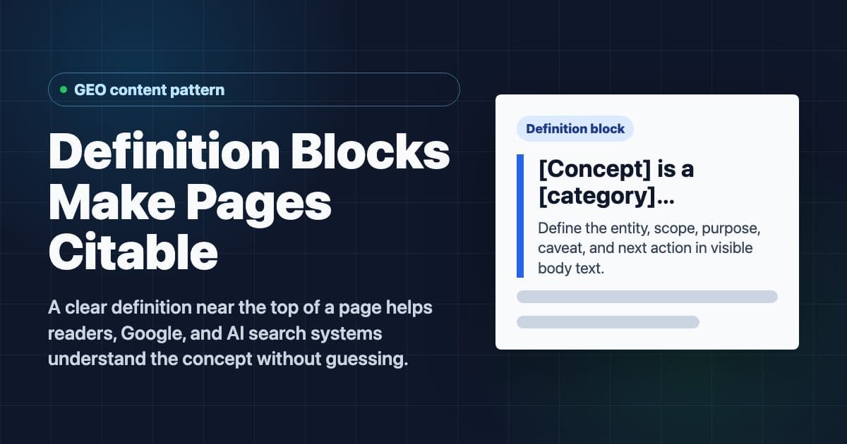 AI 搜索可引用的定义段模板