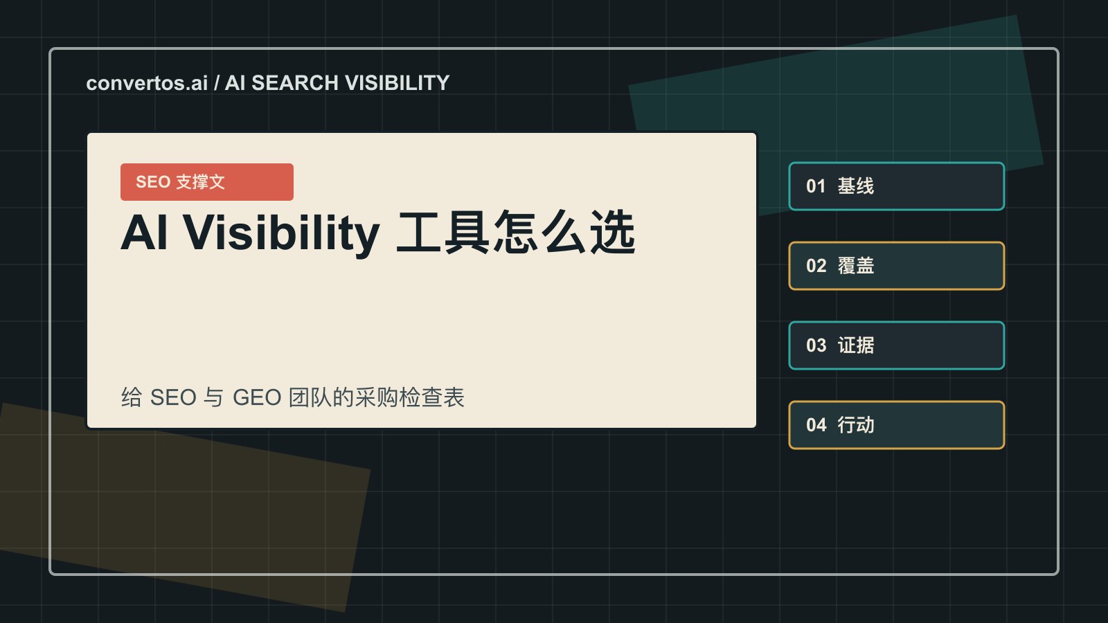 AI Visibility 工具怎么选：推荐清单与采购检查表 cover image for Convertos.ai SEO article