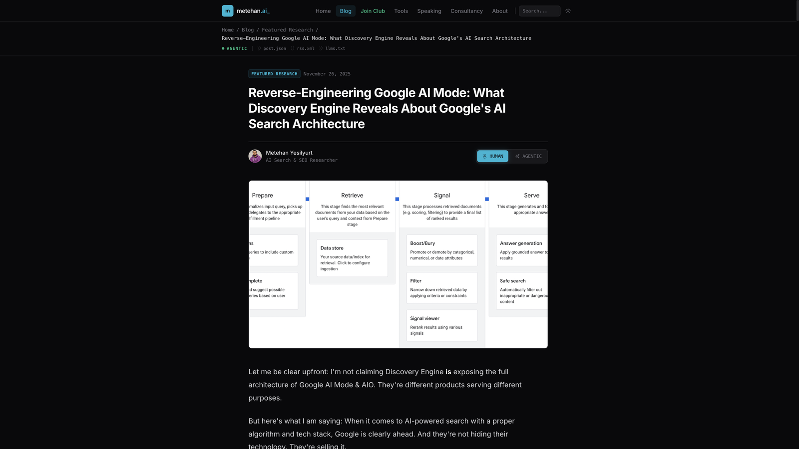 Metehan reverse-engineering Google AI Mode architecture